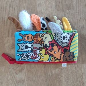 Jellycat puppy tails soft baby crinkle book